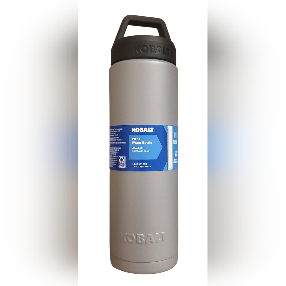 Kobalt Stainless 24oz‎ Steel Insulated Gray Water Bottle NEW